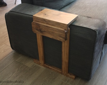 Wooden shelf for sofa armrest, removable shelf for sofa, custom-made sofa table, drinks holder for sofa armrest