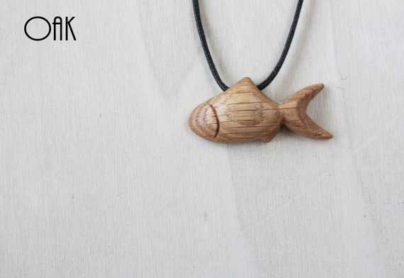 Handcrafted Hardwood Fish Pendant, Sea Lover Gift, Carved Fish Pendant  Necklace, Wooden Symbolic Fish, Little Fish 