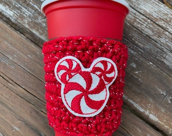 Peppermint Swirl Coffee Cozy