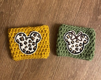 Mr and Mrs Leopard Mouse Coffee Cozy