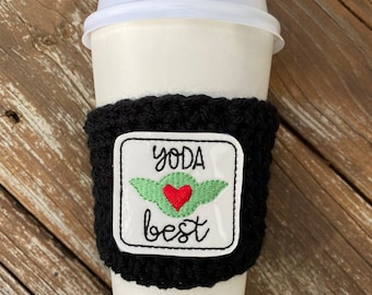 Yo da Best Coffee Cozy, Acrylic Yarn