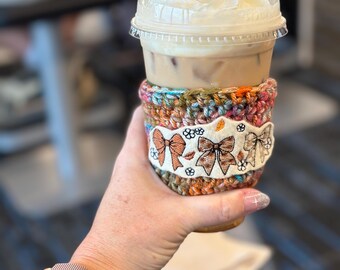 Fall Coquette Bow Coffee Cozy
