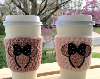 Rose Gold Ear Coffee Cozy