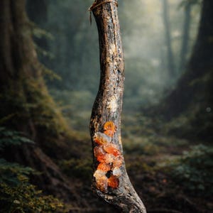 Varita de cristal de citrino, varita mágica de bosque hecha a mano, herramienta energética para la manifestación y la abundancia, decoración de altar