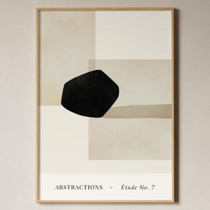 Modern Art Gallery Poster, Exhibition Poster, Abstract Beige & Black Print, Modern Museum Art Poster, Scandinavian Art Print, Physical Print