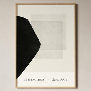 Abstract Art Gallery Poster, Modern Exhibition Poster, Black and Beige Art, Museum Art Poster, Scandinavian Art, Minimalist Art Print