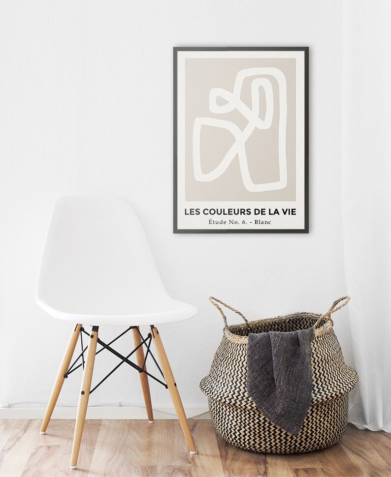Modern Art Gallery Poster Exhibition Poster Abstract Beige Etsy