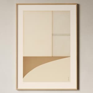 Impresión texturizada en color crema y marrón, impresión abstracta neutra, póster minimalista en beige, arte mural contemporáneo, póster de arte abstracto, impresión de arte moderno