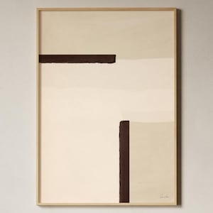 Cream & Brown Abstract Print, Giclée Fine Art Print, Modern Minimalist Art, Neutral Art Print, Contemporary Abstract Poster, Physical Print,