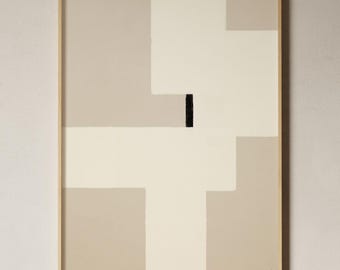 Neutral Abstract Art Print: Textured Beige Wall Decor