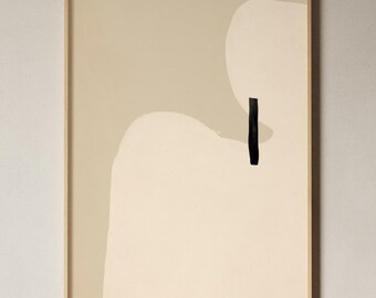 Warm Beige Abstract Art Print: Minimalist Giclée Print