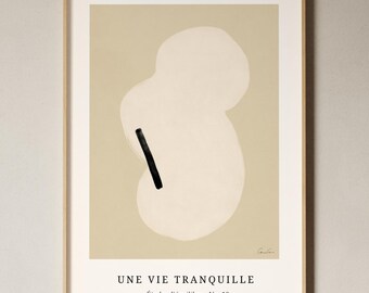 Abstract Art Print: Cream Beige Neutral Giclée Poster