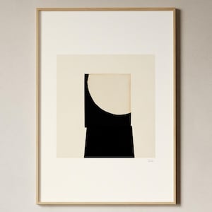 Arte murale moderna astratta strutturata, stampa color crema e nero, stampa artistica Japandi, stampa scandinava, poster d'arte astratta, stampa Giclée