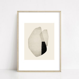 Abstract Giclée Fine Art Print, Abstract Art Poster, Beige and Black Art Print, Physical Print, Free Shipping, Printed Contemporary Wall Art