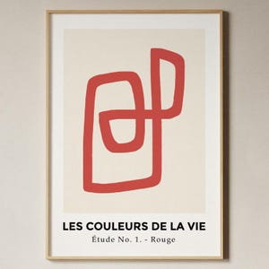 Red Art Gallery Poster, Modern Exhibition Poster Art, Abstract Red Print Art, Abstract Museum Art Poster, Scandinavian Art Print
