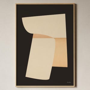 Modern Abstract Textured Wall Art, Cream & Dark Brown Print, Abstract Museum Print, Scandinavian Print, Abstract Art Poster, Giclée Print