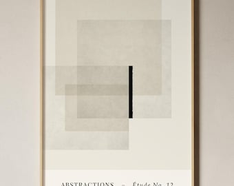 Impresión de arte abstracto: Póster minimalista de galería en blanco y negro