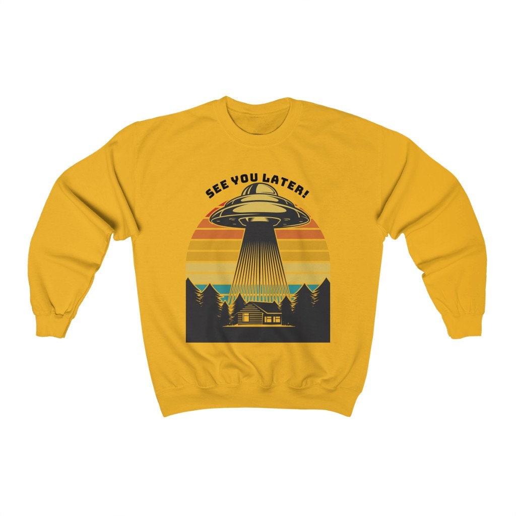 Alien Spaceship Fun Colorful UFO Unisex Heavy Blend Crewneck Sweatshirt ...