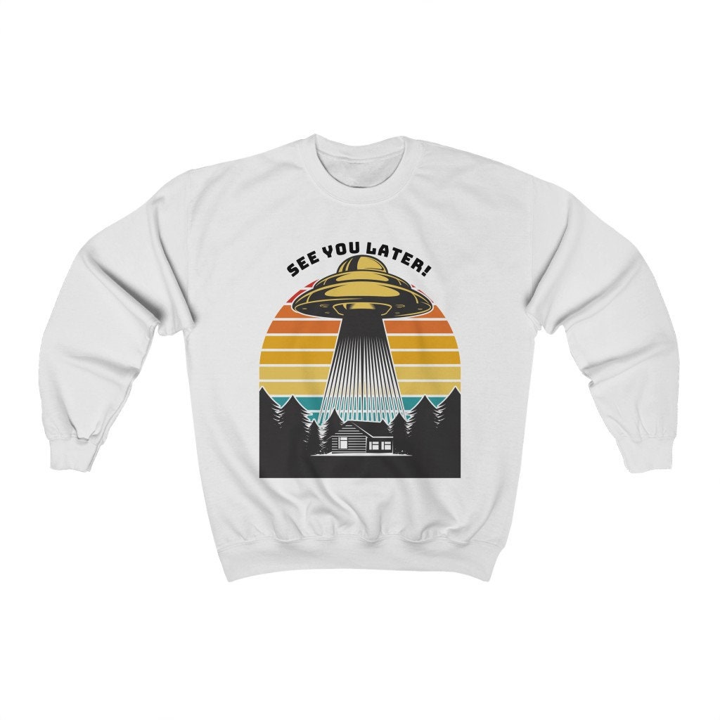 Alien Spaceship Fun Colorful UFO Unisex Heavy Blend Crewneck Sweatshirt ...