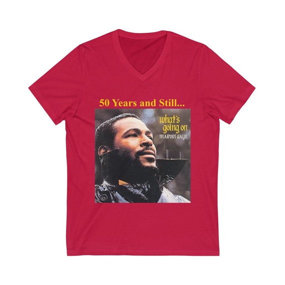 Marvin Gaye What's Going on Unisex Jersey Short Sleeve V