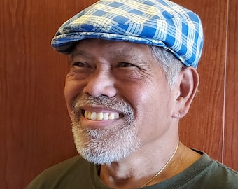 Hawaiian Palaka Plaid Flat Cap