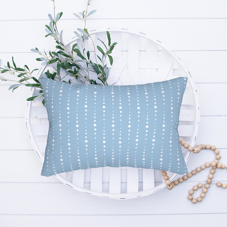 Blue Farmhouse Throw Pillows Blue And White Matching Pillow Etsy