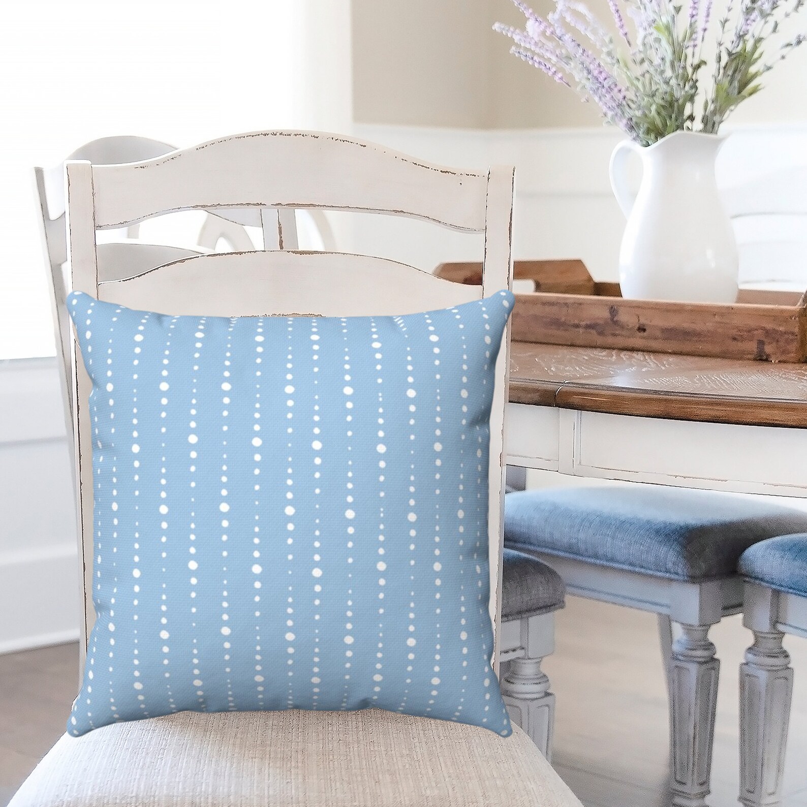 Blue Farmhouse Throw Pillows Blue And White Matching Pillow Etsy