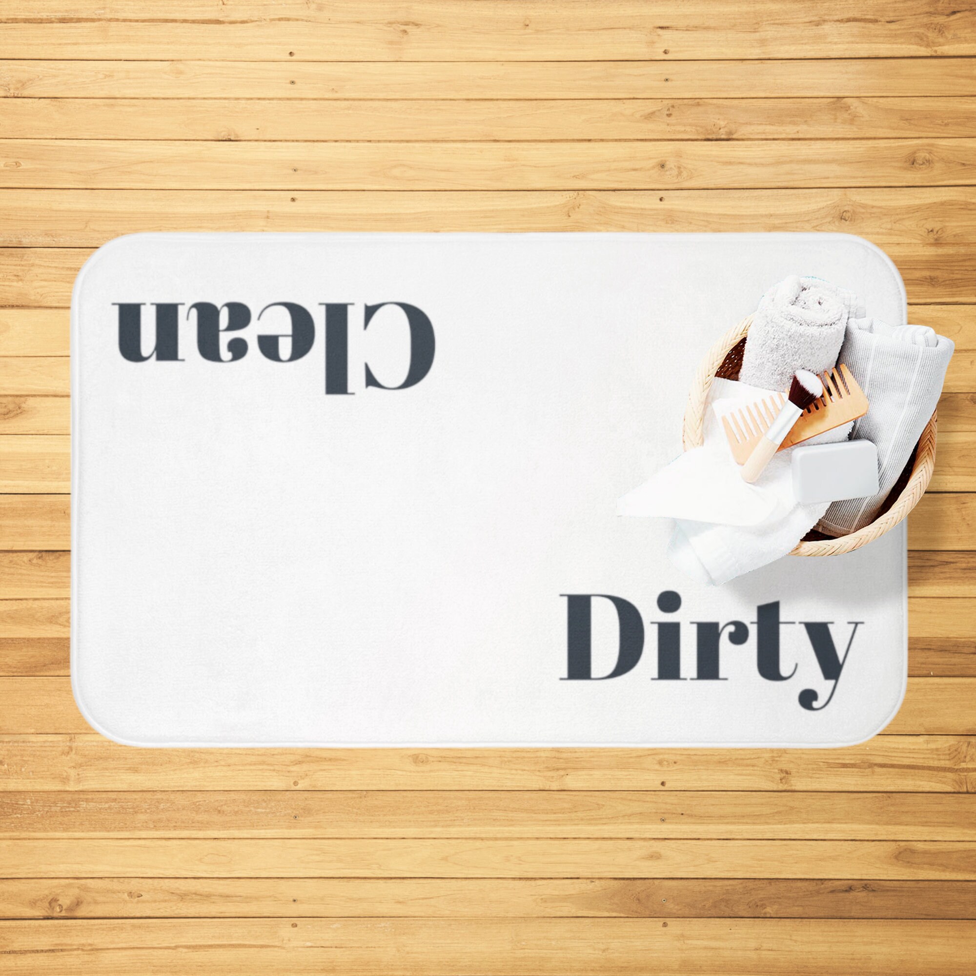 Funny Bathroom Mat Dirty Clean Bath Mat Memory Foam Bath Mat Etsy