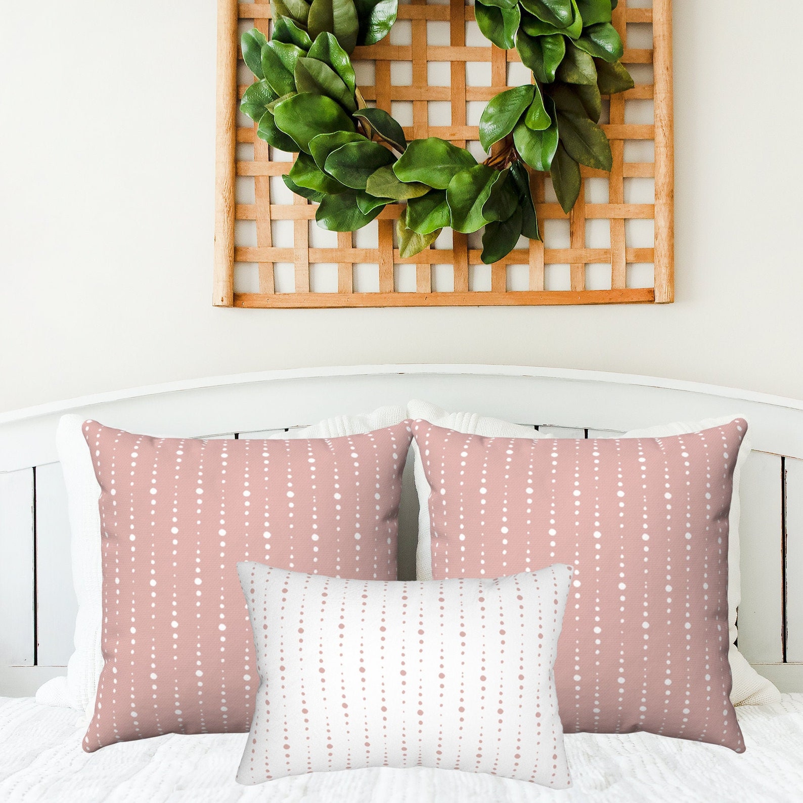 Pink Farmhouse Pillow Covers 20x20 Boho Farmhouse Pillow Etsy