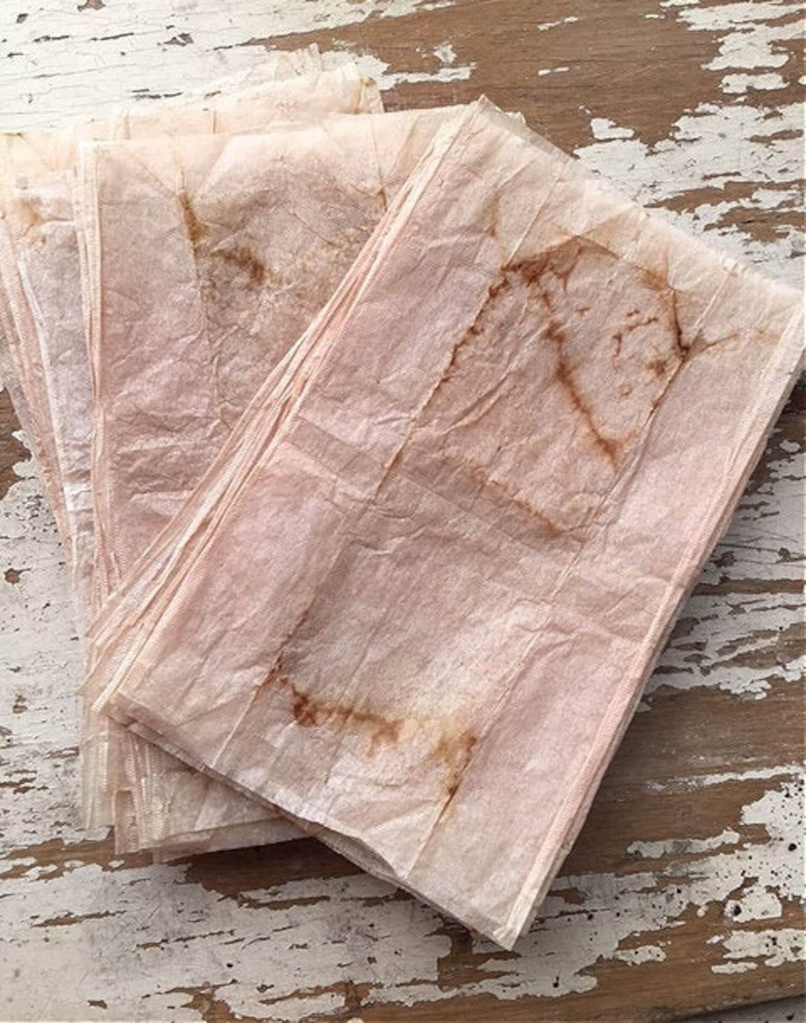 Tea Bags Recycled Tea Stained Tea Bags for Paper Crafts Etsy