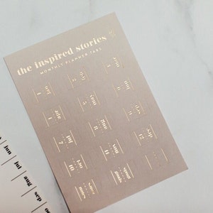 Monthly tab stickers - Beige