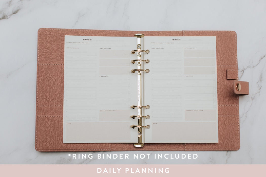 Undated DAILY Planner INSERT PACK/A5 Ring Binder Inserts Etsy UK
