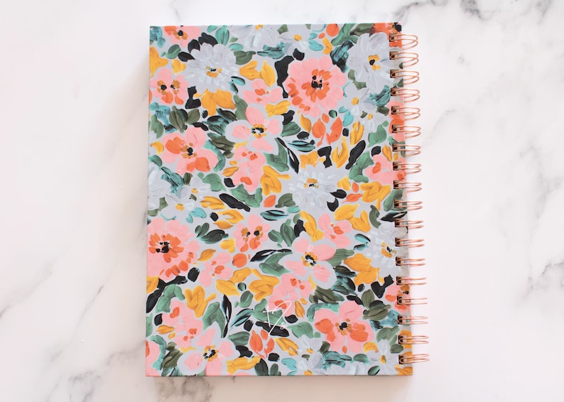 BLOOM Blue spiral notebook/ Personalised notebook/journal/ Personalised gift image 6