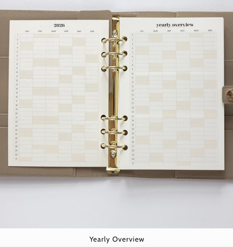 2026 VERTICAL planner INSERT PACK for ring binders and organisers /A5 inserts image 3