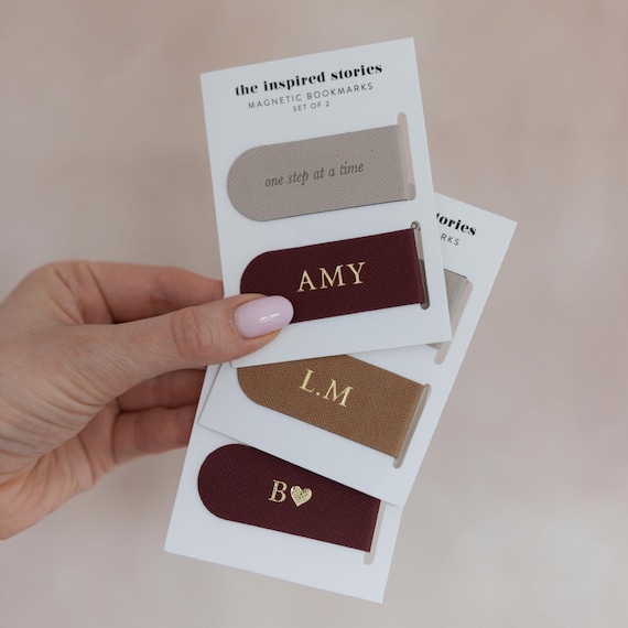 PERSONALISED MAGNETIC BOOKMARK 2 pack/book accessory/notebook and planner accessory/page markers/personalised stationery gift