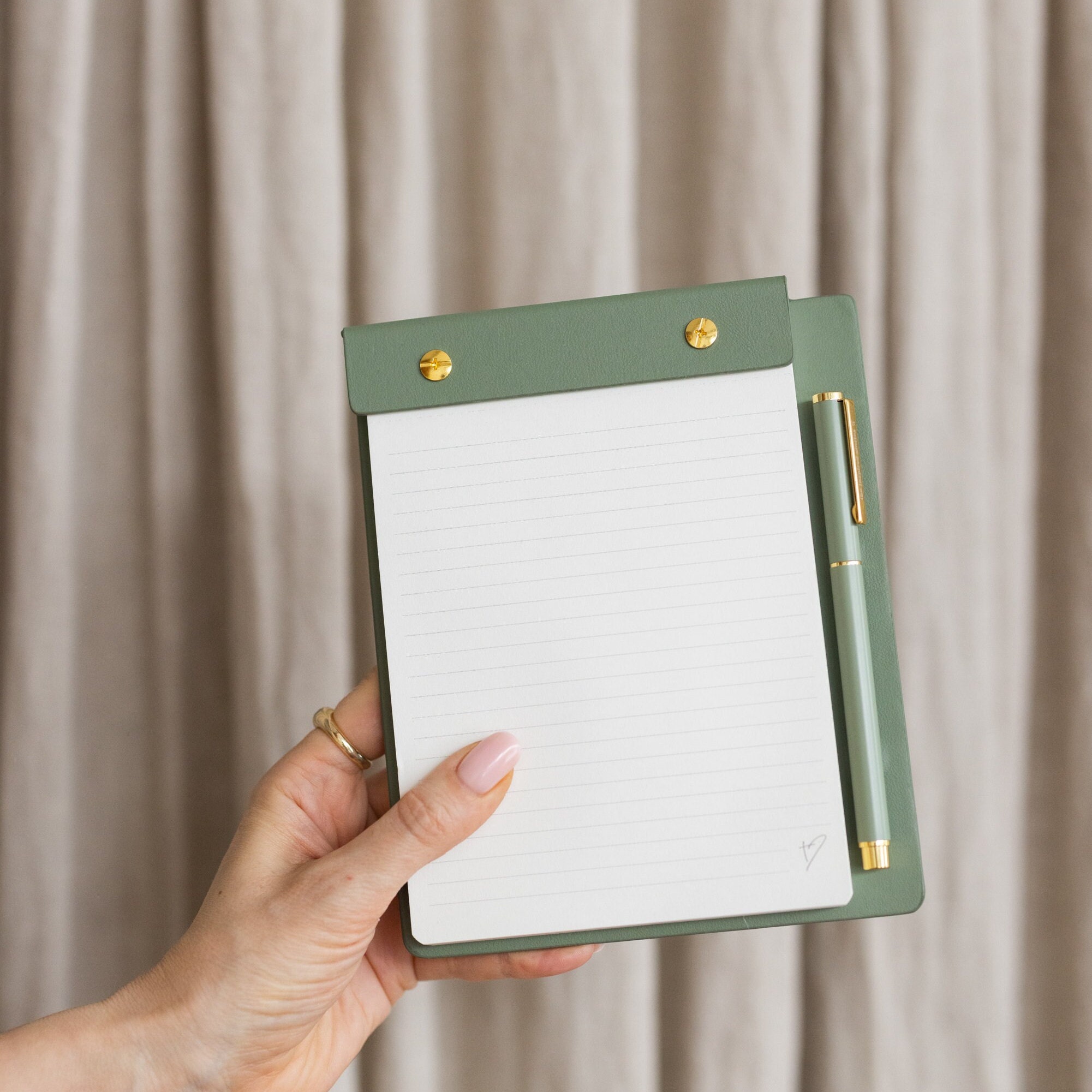 REFILLABLE NOTEPAD with a  matching pen/Personalised Refillable notepad/Magnetic pen attachment/personalised gift