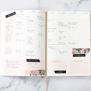 Inspirational UNDATED WEEKLY planner/diary for goal-setting, habit-tracking, productivity, to-do's/personalised planner-gift image 7