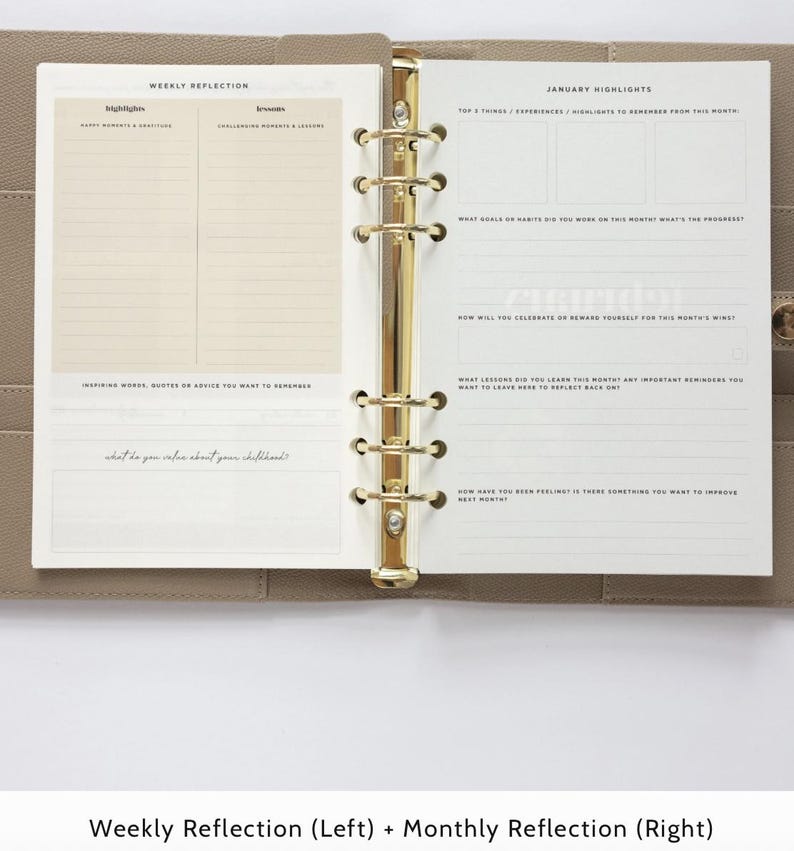 2026 VERTICAL planner INSERT PACK for ring binders and organisers /A5 inserts image 9
