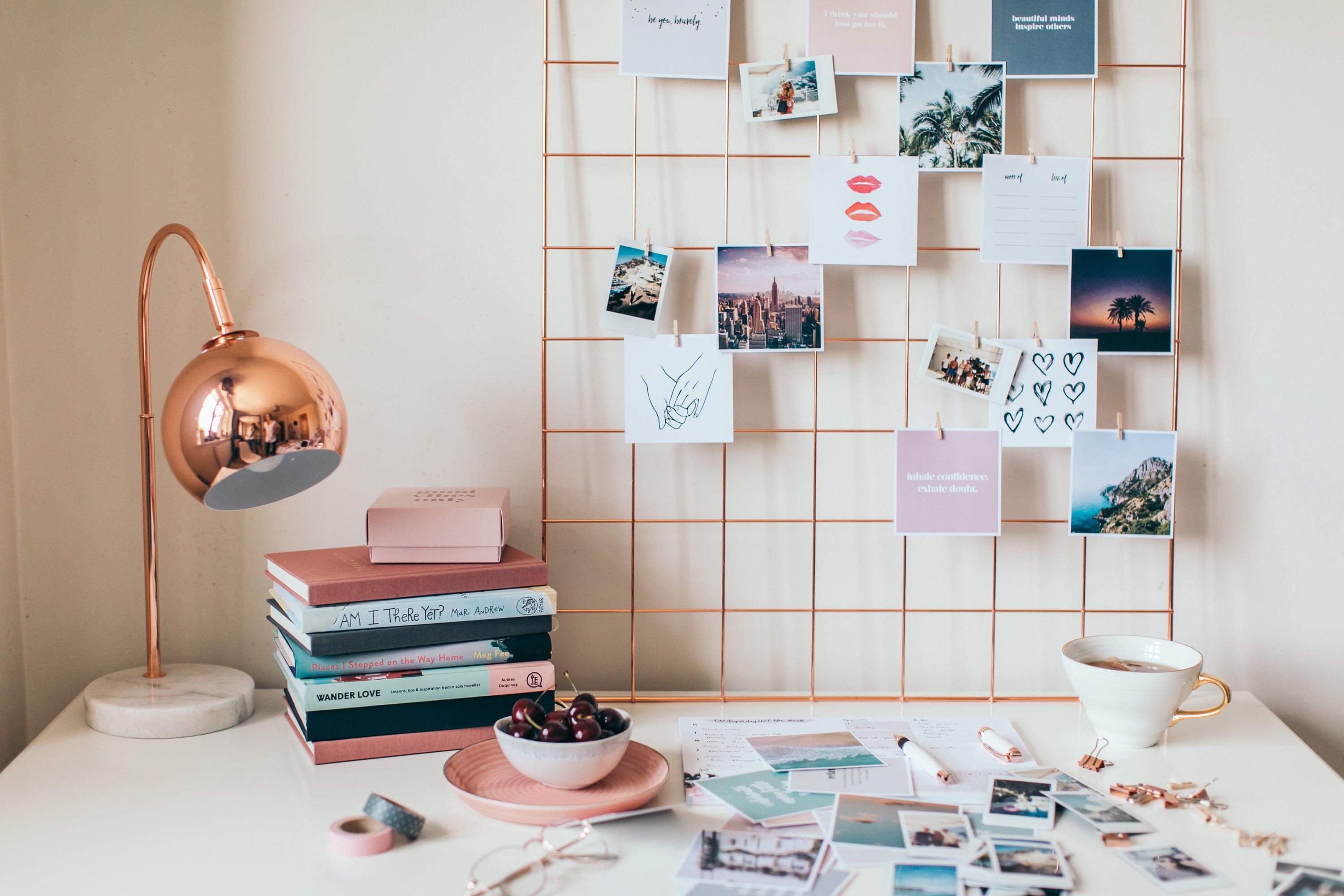 Rose Gold Wall Grid/Wall Decor/ Photo Wall Organizer/Memo Etsy