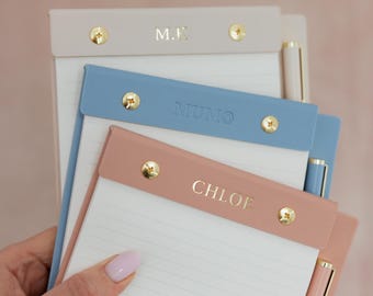 REFILLABLE NOTEPAD with a  matching pen/Personalised Refillable notepad/Magnetic pen attachment/personalised gift