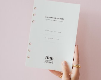 2026 Lifestyle planner INSERT PACK for ring binders and organisers /A5 inserts