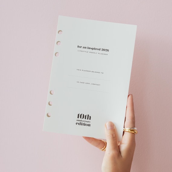 2026 Lifestyle planner INSERT PACK for ring binders and organisers /A5 inserts