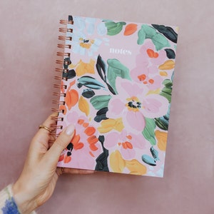 Bloom - Blush spiral notebook/ Personalised notebook/journal/ Personalised gift