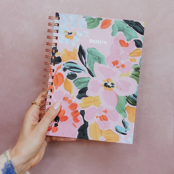Bloom - Blush Spiralnotizbuch/ Personalisiertes Notizbuch/Tagebuch/ Personalisiertes Geschenk