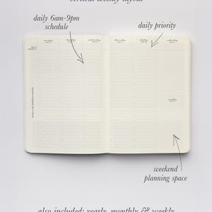 2026 Vertical Weekly Planner/A5 Weekly diary for goal-setting/habit-tracking/to-do's/Personalised Planner/gift image 2
