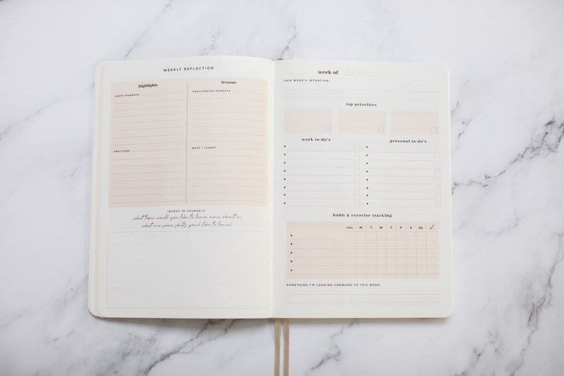 Inspirational WEEKLY LIFESTYLE PLANNER/ Undated diary for goal-setting, habit-tracking, productivity, to-do lists Personalised planner image 8