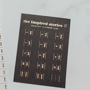 Monthly tab stickers - Charcoal