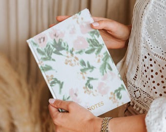 FLORAL DESIGN NOTEBOOK/personalised notebook/personalised bridesmaids/christening/wedding gift/lined notebook