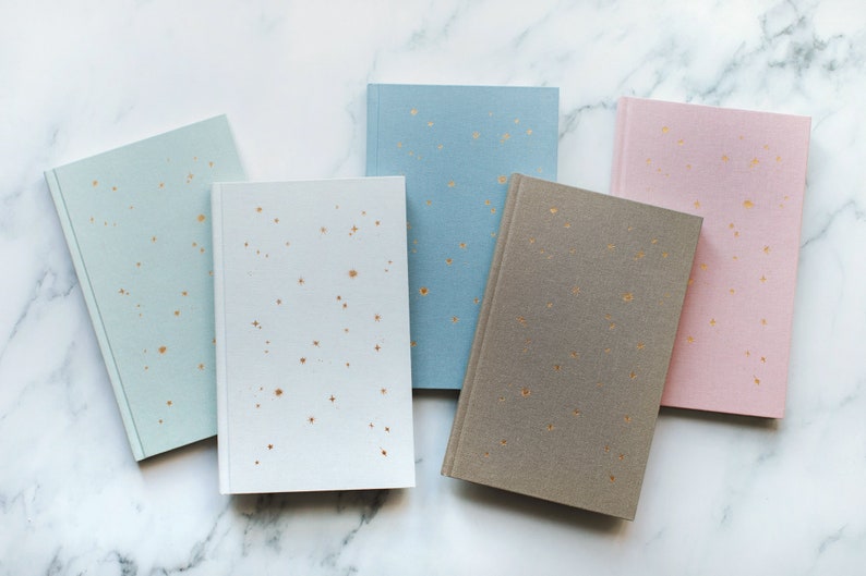 STARRY LINED NOTEBOOK/ Hardback cover personalised notebook/Personalised gift/ Custom notebook No, thank you!