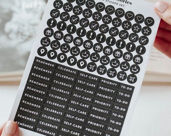 PLANNER STICKER SET - Charcoal